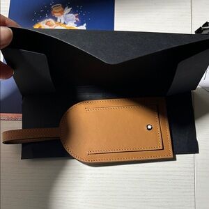 Montblanc Brown Leather Luggage Tag